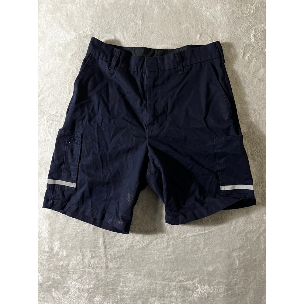 FedEx‎ Stan Herman VF Imagewear Navy Blue Cargo Work Shorts Mens 34 Reflective